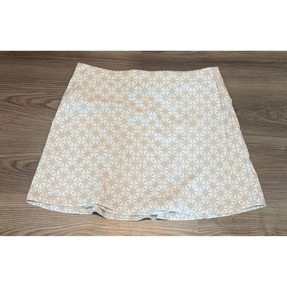 RipSkirt Hawaii Tan White Geometric Floral Wrap Skirt Cover Up size Small
